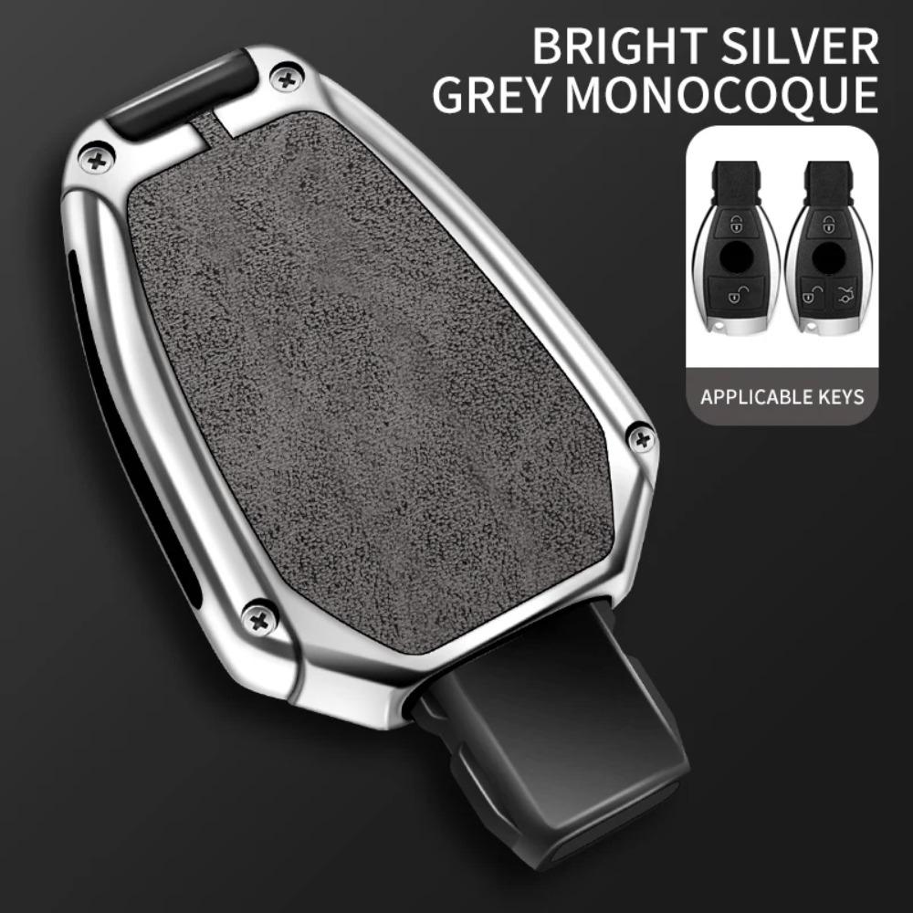 Leather Car Metal Key Case Cover Shell for Mercedes Benz A B C E Class GLS GLA GLK GLC CLS CLA AMG W204 W205 W212 W463 W176
