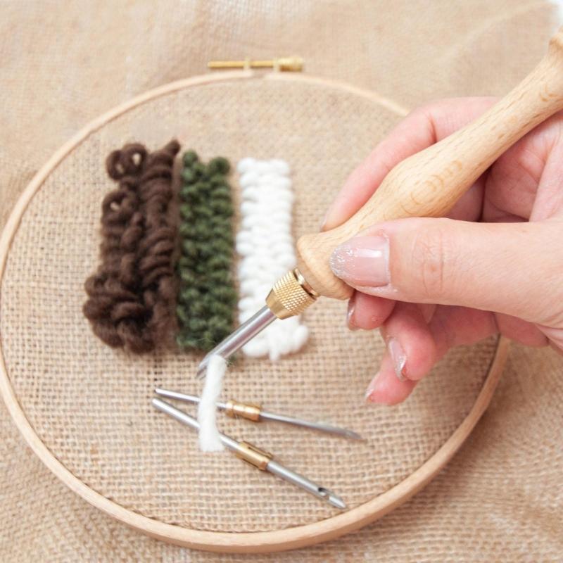Набор для вышивки punch needle с запасным инструментом-иглой, аксессуар для детей, девочек, мальчиков, принадлежность для рукоделия