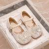 Girls' Shoes Children's Princess Shoes Crystal Leather Shoes Sparkling 2025 New Spring and Summer Little Girl Soft Sole Gift