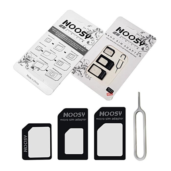 Адаптер Nano Sim Card 4 в 1 Micro iPhone HTC SAMSUNG Noosy черный