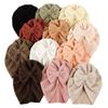Baby Girls Boys Hat Lovely Bowknot Knitted Baby Hat Turban Soft Newborn Infant Cap Knitting Beanies Head Wraps  Solid Color