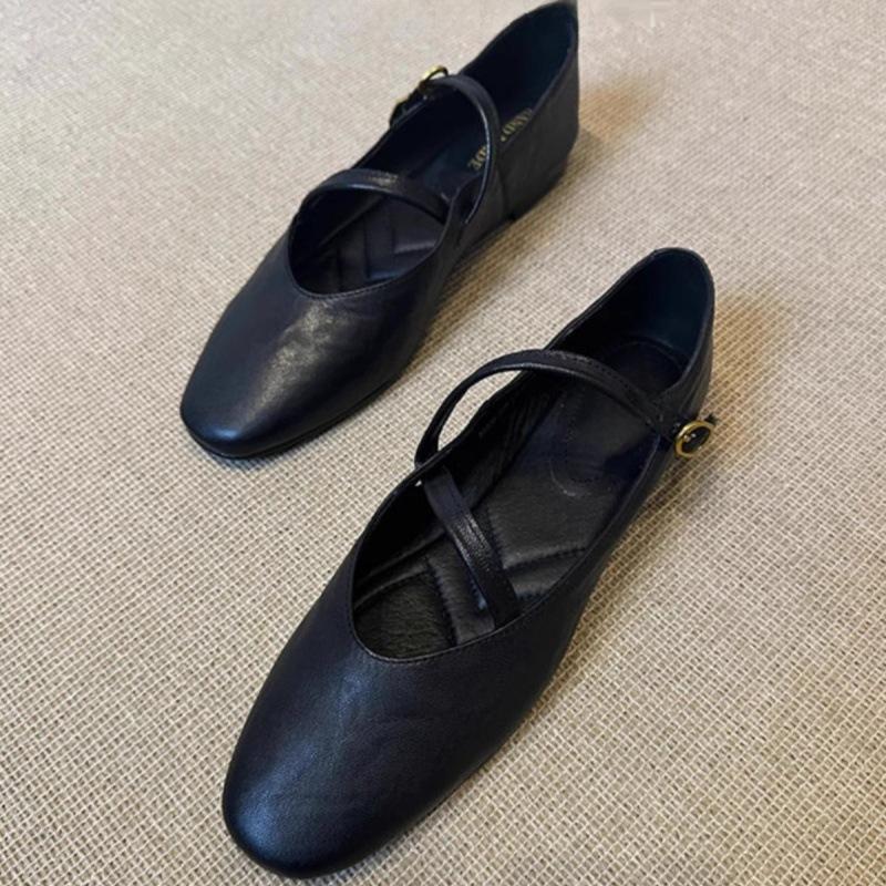 Версия из мягкой кожи~ Туфли Мэри Джейн 2025 весна новые ретро женские туфли летние лоферы универсальные маленькие кожаные туфли однотонные туфли