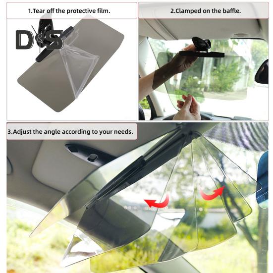 Удлинитель солнцезащитного козырька автомобиля Поляризованный автомобильный козырек для защиты от ультрафиолета Антибликовый Простая установка Регулируемый угол Универсальный размер Безопасные аксессуары для вождения