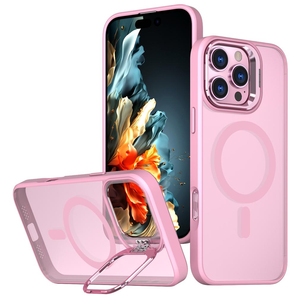 Applicable to Apple 17 transparent skin feeling mobile phone case, lens frame all-inclusive hidden bracket iPhone17pm magnetic case