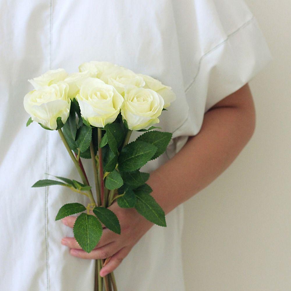 Realistic Simulation Rose Flower Real Touch Fake Flowers  Outdoor Garden Decor