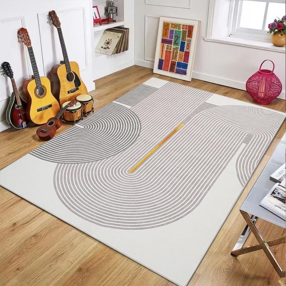 Geometric Line Pattern Area Rug Soft Durable Non Slip Washable Floor Mat for Living Room Bedroom Dorm Apartment Home Decor