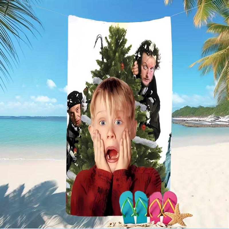 Beach Towel with Home Alone Pattern - soft,absorbent,machine washable Lightweight&Modern,swimming,Travel Essentials