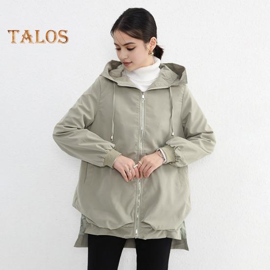 Осенне-весенняя женская куртка с коротким передом, длинной спинкой, разрезом по низу, капюшоном, застежкой-молнией, кардиганом, ветрозащитным пальто для путешествий, кемпинга