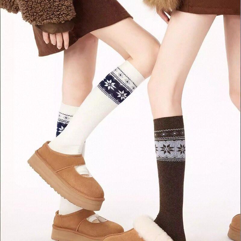 New Retro College Wind Socks Cover Women'S Knitted Foot-Stepping Stacking Socks Calf Leg Cover Wool Warm Versatile