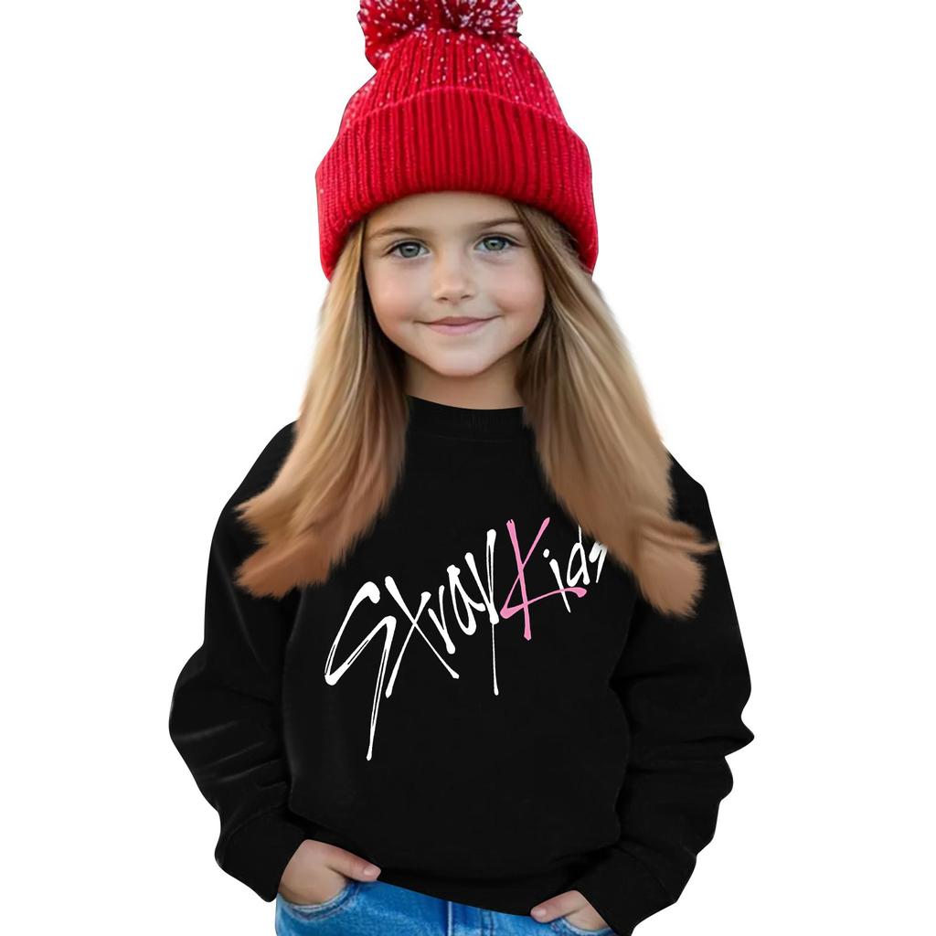 Детский модный повседневный топ с принтом, пуловер, толстовка