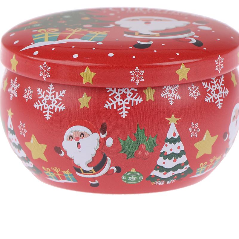 1Pcs Christmas Gift Box Metal Tin Candy Cookie Packaging Box Containers Kids New Year Gift Decor Xmas Party Supplies Navidad