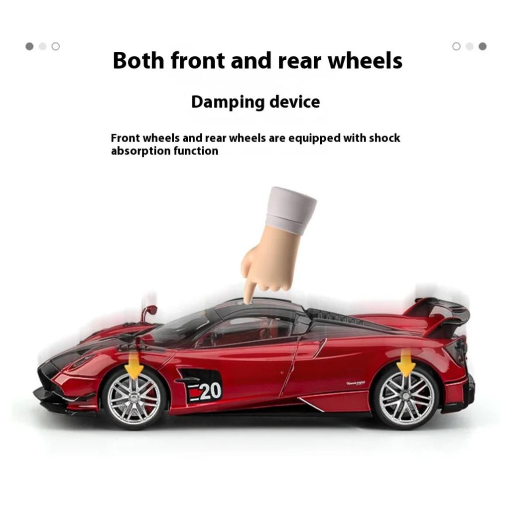 1/18 Модель спортивного автомобиля Pagani Huayra Cool из сплава, Имитация деталей интерьера, Крутое освещение и звуковые эффекты, Изысканные настольные украшения