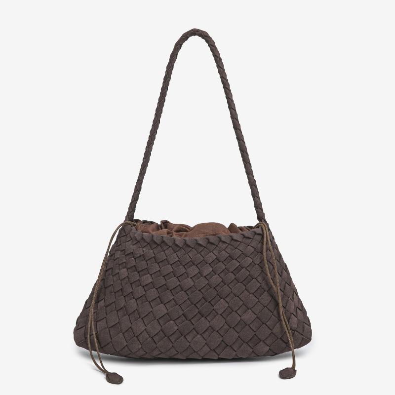 Сплетенная вручную сумка-подмышка на плечо, осенне-зимняя матовая сумка-лодочка в ретро-стиле, сумка-корзина для овощей, мамина сумка