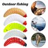 50Pcs/Bag Soft Lure Baits Simulated Red-Mouthed Mealworm Shape Maggot Grub Fishing Soft Bait Fishing Tackle