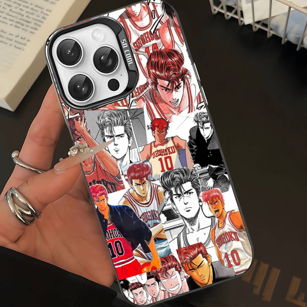 Японский чехол для телефона S-SLAM D-DUNK для IPhone 17 16 Plus Pro Max 15 14 13 12 11 Матовый разноцветный
