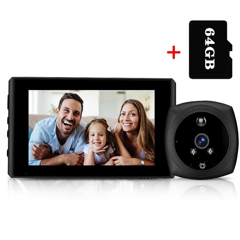 4,3-дюймовый глазок дверной звонок дверная камера PIR инфракрасное ночное видение 140 ° HD монитор обнаружения движения дверной звонок умный дом дверной телезритель