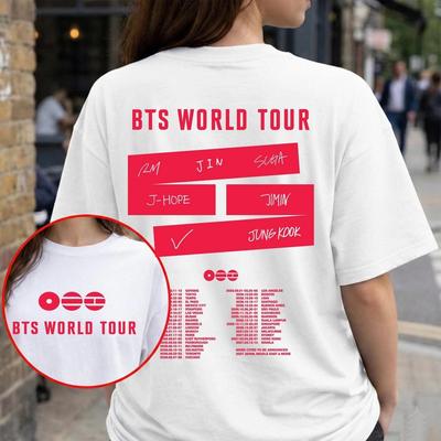 BTS Альбом Arirang Мировой Тур Унисекс Хлопковая Футболка K-pop Мальчиковая Группа 2026 Лето Новая Мужская Женская Оверсайз Халлю Модная Рубашка