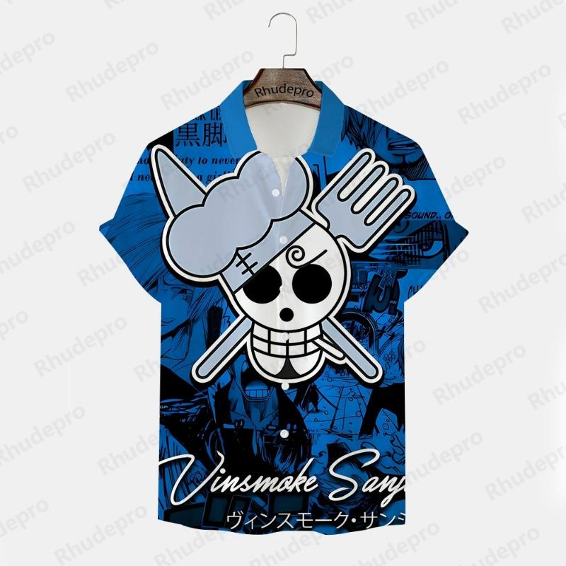 Men's Shirt Printed Y2k Harajuku Style Goku 2024 Trend Anime Short Sleeve Clothing New T-shirts Tops