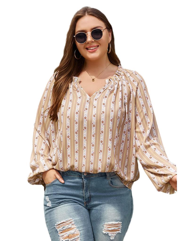 Azura Exchange Блузка с разрезом на шее и принтом