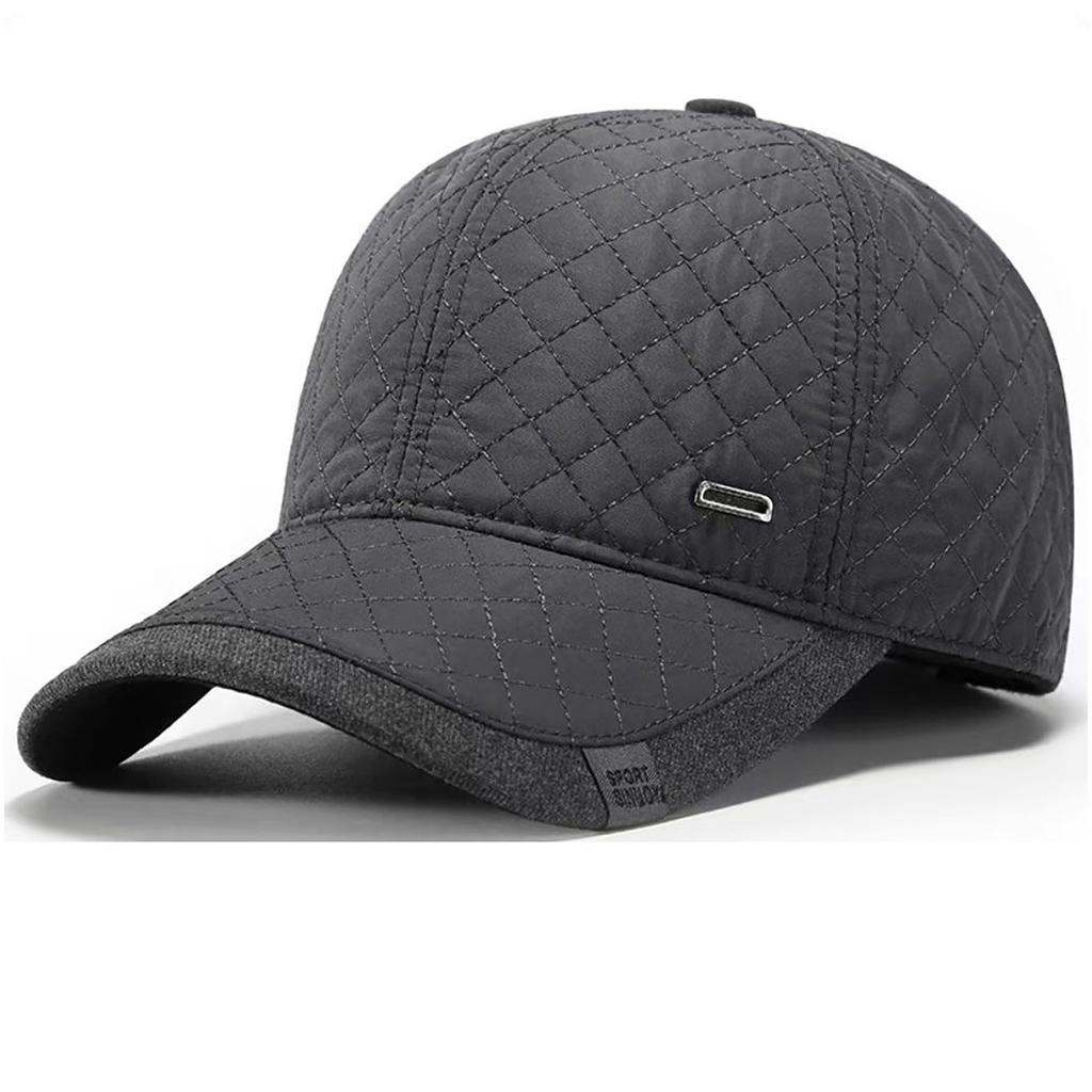 Зимняя мужская шапка ПУ повседневная теплая толстая кепка бейсболка