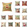 Merry Christmas Cute Santa Claus Print Pattern Cushion Cover Home Living Room Sofa Decoration Square Pillow Pillow Cover