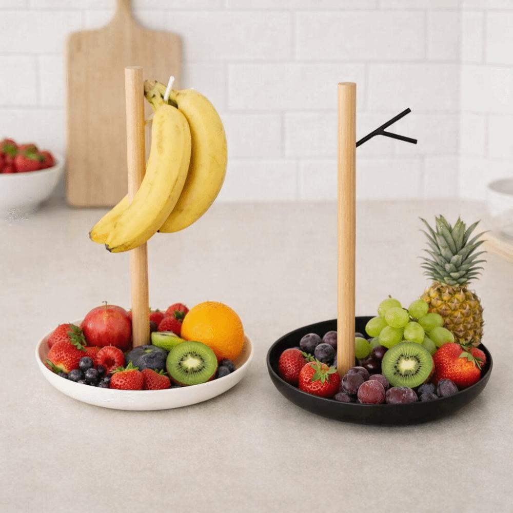 Multi-functional Plastic Fruit Basket with Hook Space Saving Household Banana Hanging Rack Simple Banana Holder Living Room