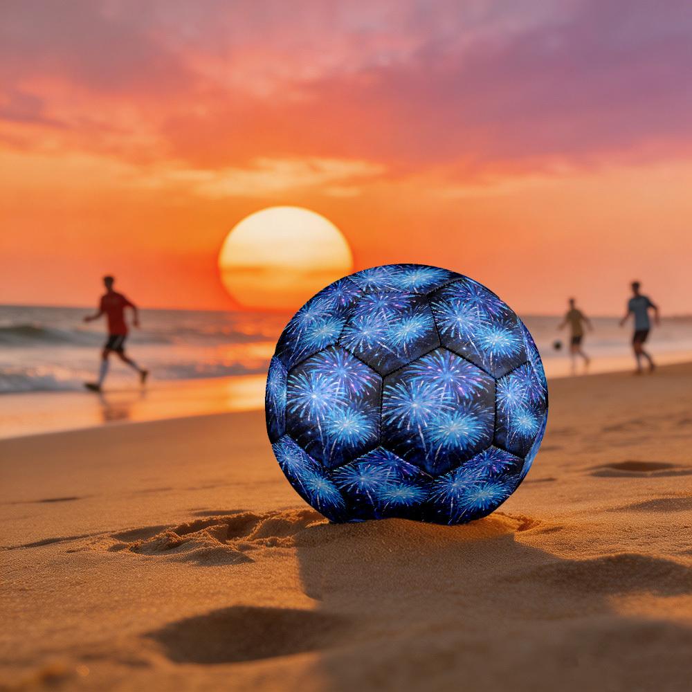 1pc Fireworks Display Size 5 Soccer Ball Professional Match Training Football Indoor &Outdoor Sports Ball Lightweight Durable c6517