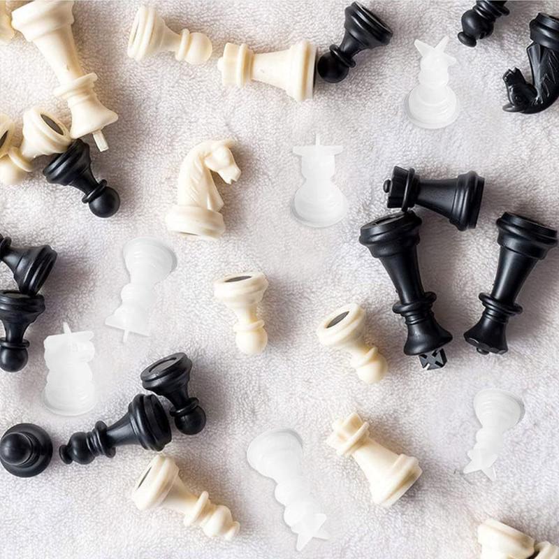 Силиконовая форма для шахматного набора с доской, 3D силиконовая форма для шахматной фигуры, для поделок DIY, подарок на день рождения