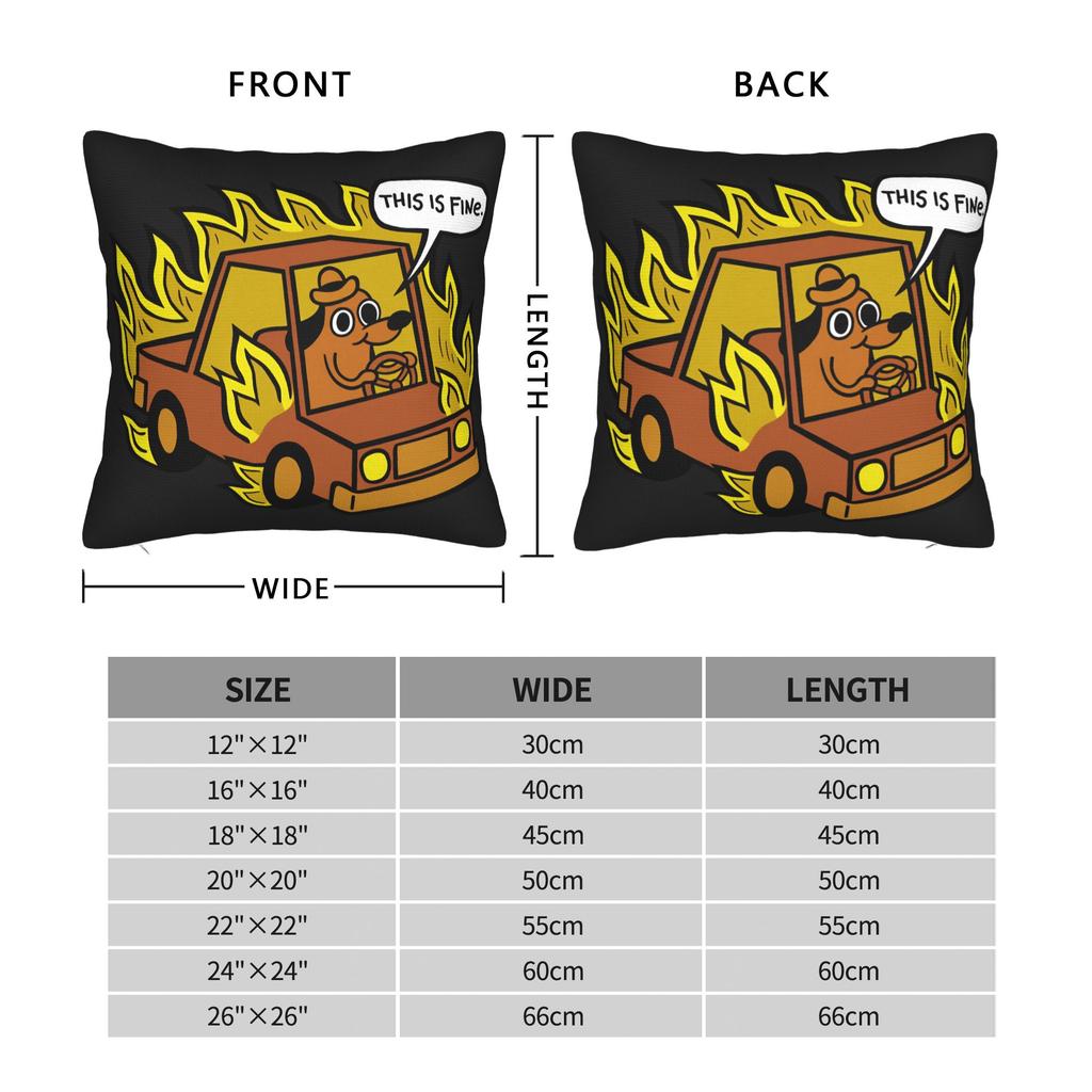 This Is Fine Dog Pillowcases Kawaii Pillow Case For Sofa Home Decoration Comfy Pillow Cover