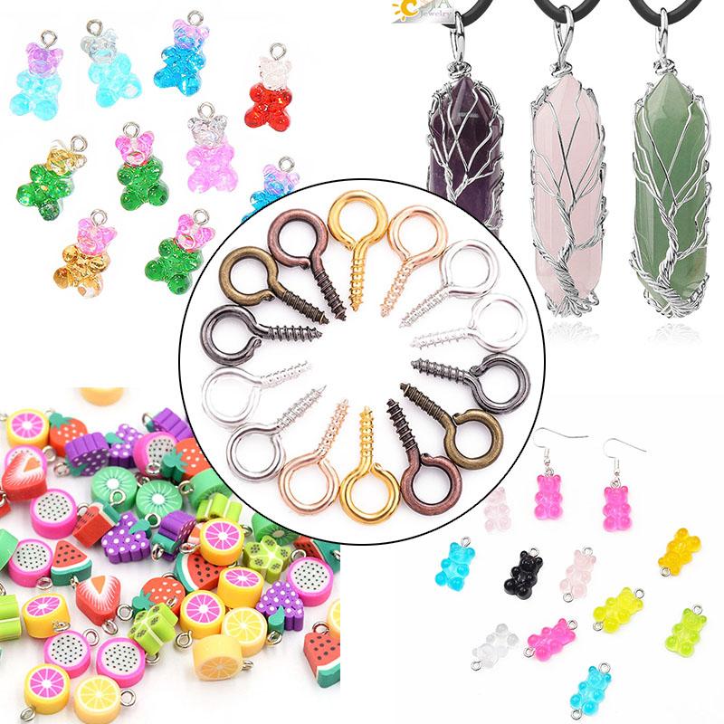 Товары для вечеринок Застежки Булавки с ушками Крючки Высококачественные люверсы Изготовление украшений своими руками Бусины 200 шт./упак. Серьги Мини-винтовая фурнитура для браслета Жемчуг