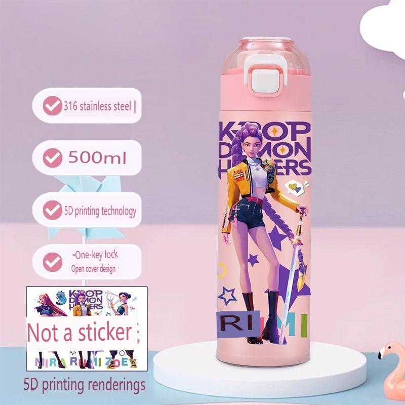 Термокружка в стиле K-pop Witch Hunter, портативная, из нержавеющей стали, большого объема, для детей
