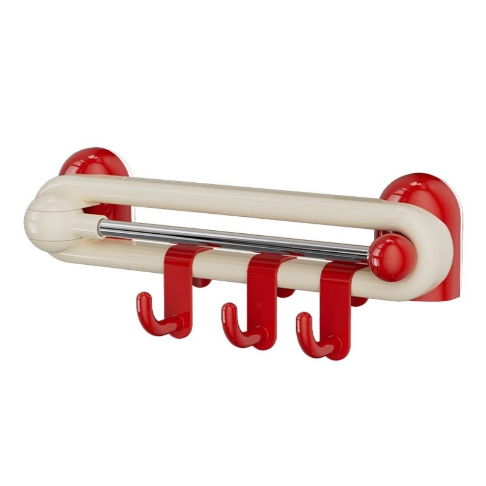 Wall Rotating Sliding Hooks Waterproof Plastic Wall Towel Hooks Space Saving Paste-on Kitchen Storage Hooks for Home