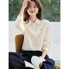 Temperament Versatile Embroidered Lightweight Long-sleeved Casual Shirt for Women 2025 Spring New Basic Classic Commuting
