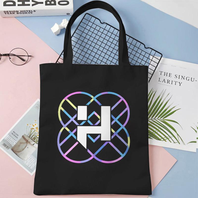 KPOP Охотники на демонов Девичья группа Принт Студенческая книга Наплечная холщовая сумка Сумка для покупок