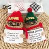 Christmas Crochet Positive Glasses Potato with Encouraging Card Emotional Support Handmade Knitting Xmas Hat Potato Doll Decoration Ornament