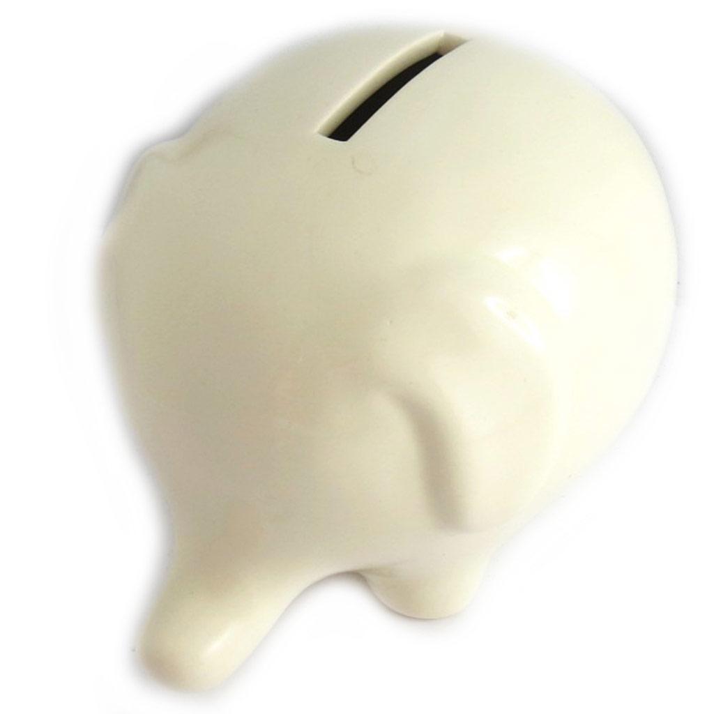 Les Trésors De Lily [L6801] - Керамическая копилка 'Слоненок', бежевая - 13x8x8 см