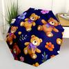 1pc Teddy Bear Floral Pattern Automatic Open/Close Umbrella, Compact Travel Umbrella, 8-Rib Sturdy Frame - Ideal Gift for Friends yy251118037