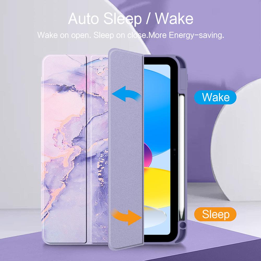 Чехол для iPad A16 11 дюймов Чехол для iPad 11-го поколения с держателем для карандашей Чехол для iPad 10-го 11-го поколения Автоматический сон/пробуждение iPad (А16)