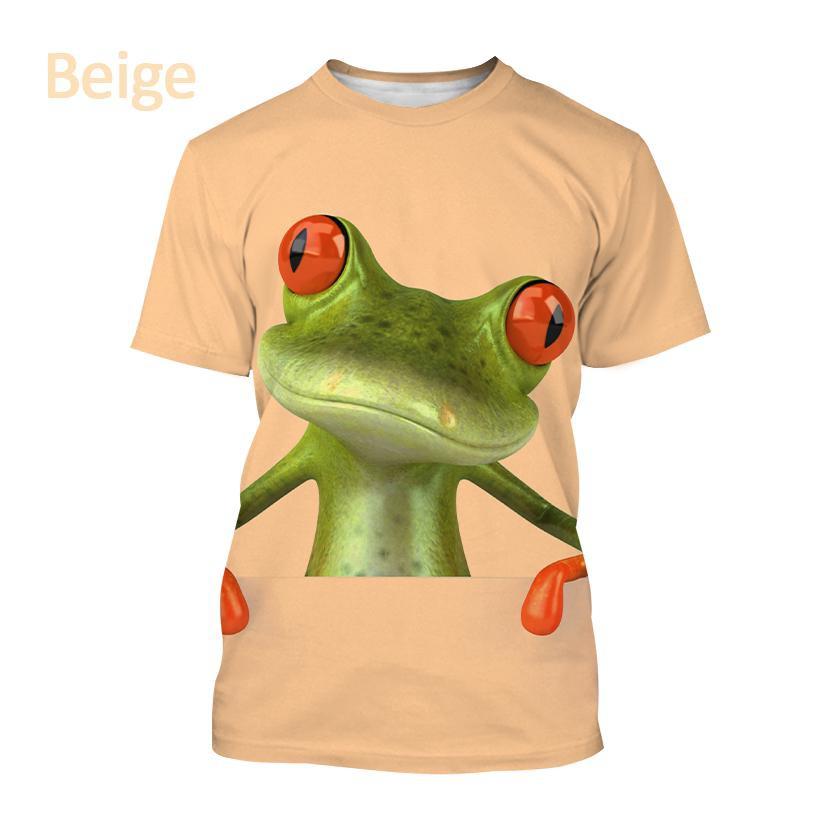 Fashionable Tree Frog 3D Printed T-shirt Fun Animal Men's and Women's Fun Hip Hop Style Short Sleeve Top