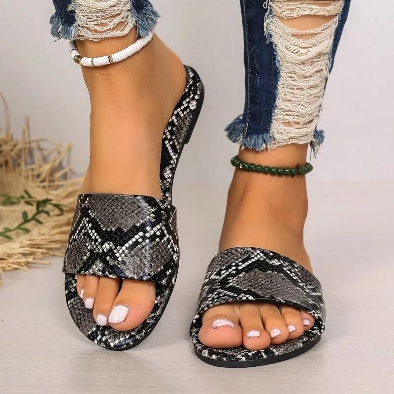 Мода 2024 года, горячая распродажа женской обуви, базовые женские тапочки, модные повседневные тапочки в тонких тонах, женские новые тапочки на плоской подошве с открытым носком