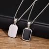 Stylish Geometric Necklaces for Men Boys,Waterproof Black Stainless Steel Square Rectangle Bar Pendant Collar Gifts for Him
