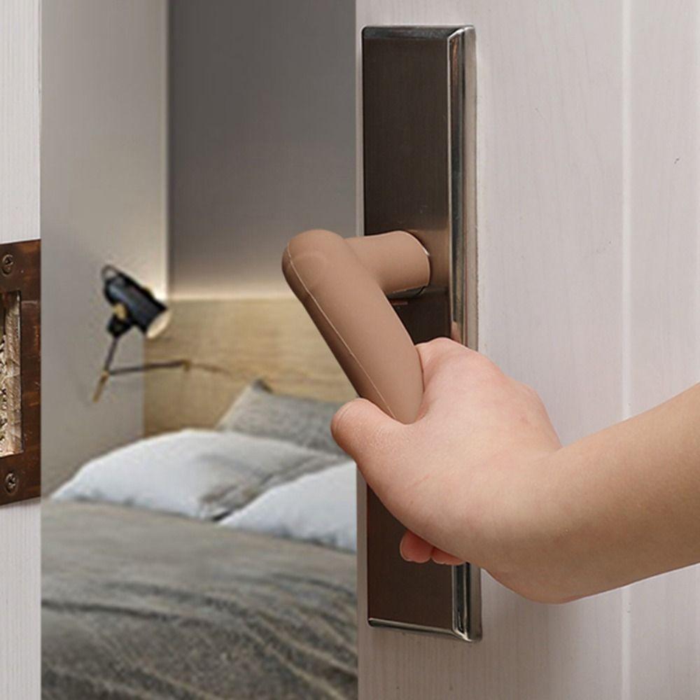 Anti Collision Door Knob Cover Silicone Doorknob Sleeve Portable Door Handle Cover  for Home