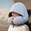 Foldable Design U-Shaped Neck Pillow Slow Rebound Hooded Neckrest Pad  Long Flights