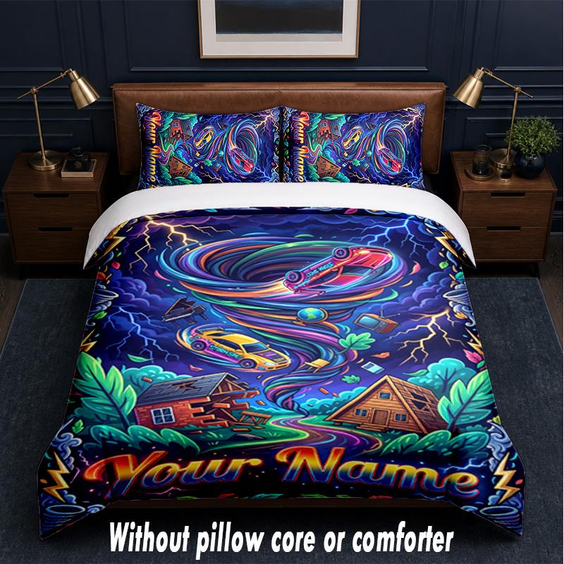 Other Similar Designs Theme Custom Text Or Name 3Pcs Bedding Set,1 Flat Sheet & 2 Pillowcases Personalized Home Bedding