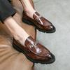Fashion Fashionable Thick Soled Business Leather Mens Shoes Brand Comfortable Classic Loafers Italian Style Elegant Casual Leather Shoes