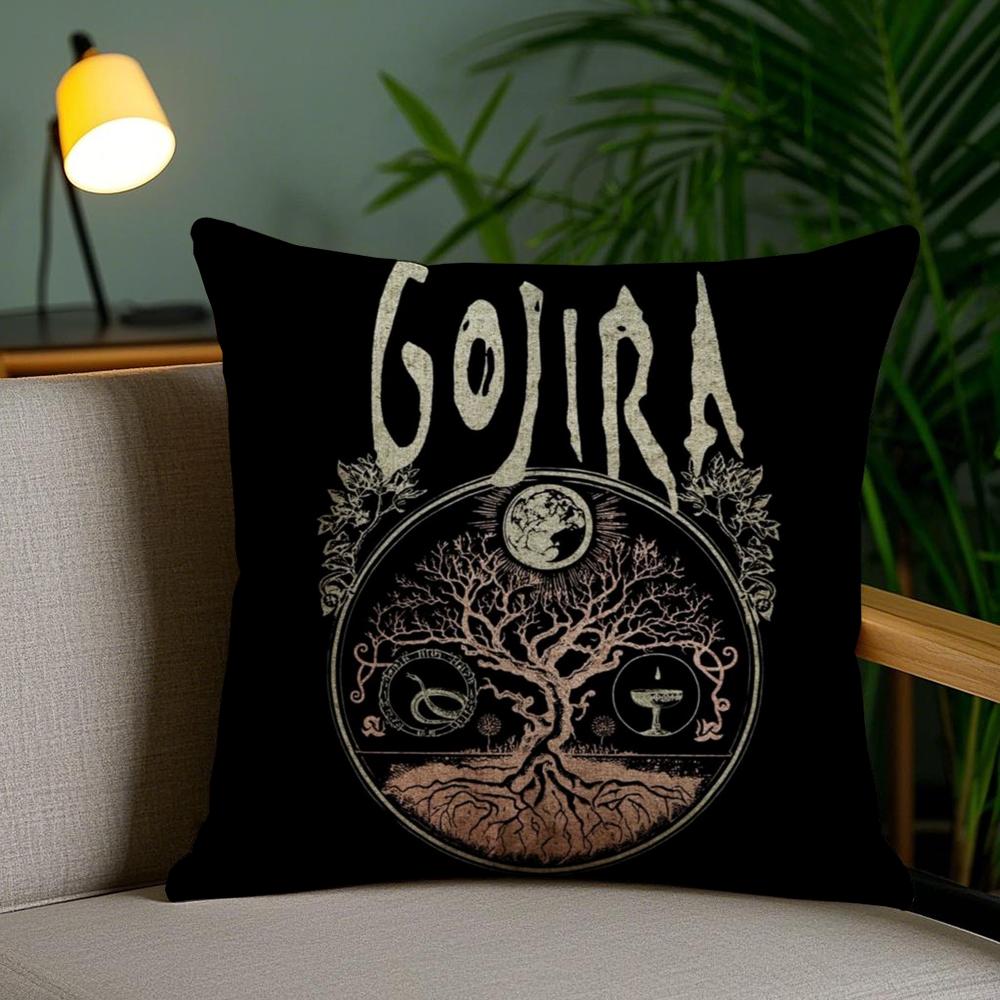 Rock Band G-Gojira Наволочка Плюшевая Ткань Мягкая Двусторонняя Печать Невидимая Молния Подушка для Дивана Домашний Декор