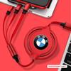 XWQP2 Car Sticker For BMW Car 3-in-1 Telescopic Data Cable Phone Ipad Charger For BMW E46 E90 E60 F30 F10 E39 i3 i4 X1 X2 X3 X5 X4 X6