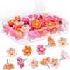 20pcs Floral Pushpins - Decorative Resin Flower Thumbtacks For Photo Walls & Office Supplies