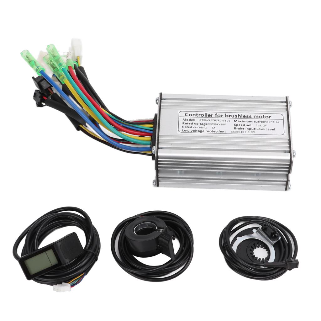 36V 48V 350W Electric Motor Controller Kit 17A Brushless Motor Controller with KT LCD4 Display Panel Sensor Throttle