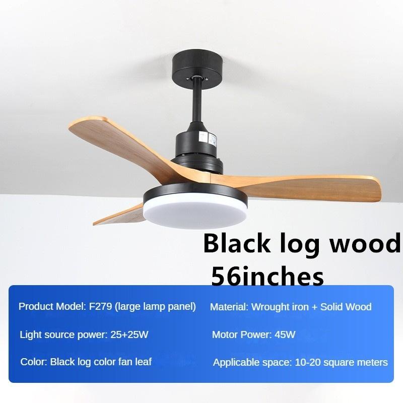 45 Вт бытовой интеллектуальный регулируемый частотный электрический вентилятор для гостиной, светильник из цельного дерева, ретро-вентилятор для ресторана, полный спектр